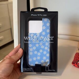 Wildflowers Sky Blue Floral iPhone 15 Pro Case